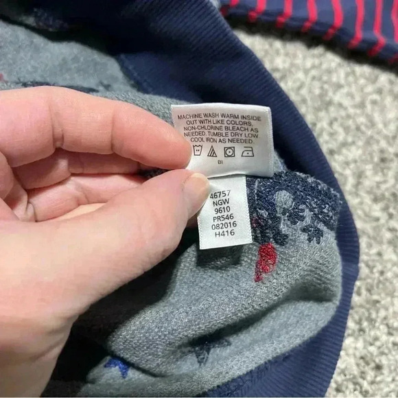 Hanna Andersson Blue Stripe Sweater Elbow Patches Embroidered Dragon Size 150 - Picture 7 of 9